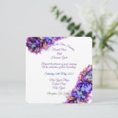 抽象芸術モダンパープルヘイズアルコールイ結婚ンク 招待状 (スタンド正面)