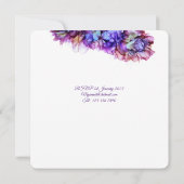 抽象芸術モダンパープルヘイズアルコールイ結婚ンク 招待状 (裏面)