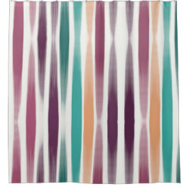 抽象芸術モダンパープルマルサラティール（緑がかった色）ブラシストローク シャワーカーテン