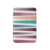 抽象芸術モダンパープルマルサラティール（緑がかった色）ブラシストローク バスマット (正面縦)