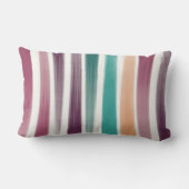 抽象芸術モダンパープルマルサラティール（緑がかった色）ブラシストローク ランバークッション (裏面)