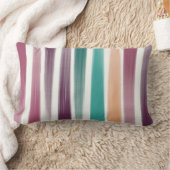 抽象芸術モダンパープルマルサラティール（緑がかった色）ブラシストローク ランバークッション (ブランケット)