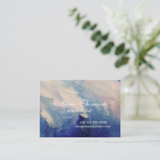 抽象芸術モダンパープル名刺 名刺 (スタンド正面)