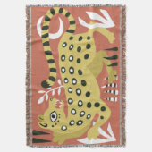 抽象芸術モダンヒョウ スローブランケット (正面縦)