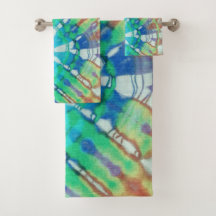 抽象芸術モダンビーチティール（緑がかった色）ブラウンろうけつ染め絞り染め