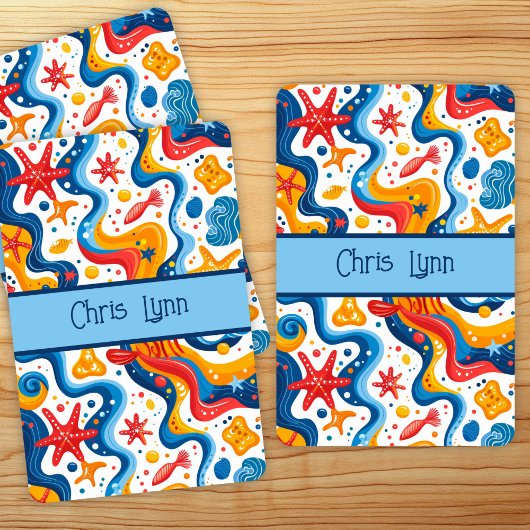 抽象芸術モダンビーチテーマとヒトデ トランプ