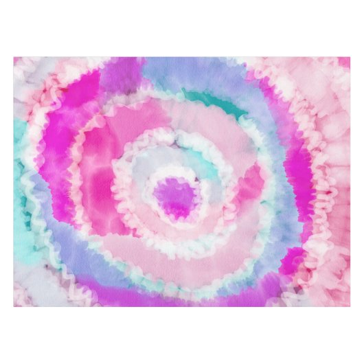 抽象芸術モダンピガーリーックホワイト絞り染め絵を描 テーブルクロス (正面(横))