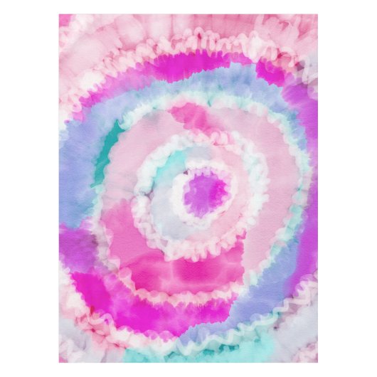 抽象芸術モダンピガーリーックホワイト絞り染め絵を描 テーブルクロス (正面)