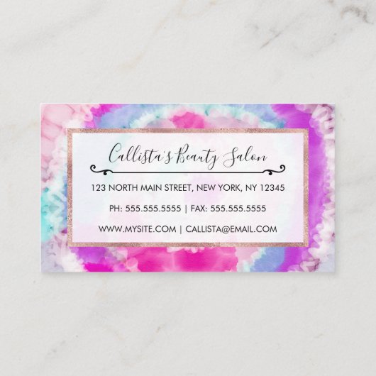 抽象芸術モダンピガーリーックホワイト絞り染め絵を描 ロイヤリティカード (裏面)