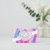 抽象芸術モダンピガーリーックホワイト絞り染め絵を描 名刺 (スタンド正面)