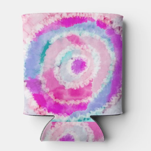 抽象芸術モダンピガーリーックホワイト絞り染め絵を描 缶クーラー (裏面)