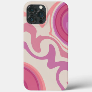 抽象芸術モダンピンクのおもしろい iPhone 13 PRO MAXケース