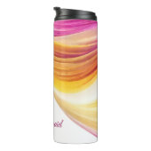 抽象芸術モダンピンクのオレンジ色の黄色い花嫁のメイド –  タンブラー (回転右)