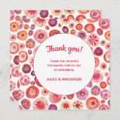 抽象芸術モダンピンクの水彩色ありがとう (正面/裏面)