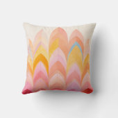 抽象芸術モダンピンクイエロークリームアートパターン クッション (裏面)
