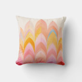 抽象芸術モダンピンクイエロークリームアートパターン クッション (正面)