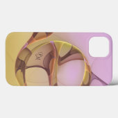 抽象芸術モダンピンクゴールデンフラクタルアートモノグラム Case-Mate iPhoneケース (裏面 (横))