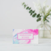 抽象芸術モダンピンクシックトレンディーカワイプロフェッショナル 名刺 (スタンド正面)