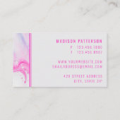 抽象芸術モダンピンクシックトレンディーカワイプロフェッショナル 名刺 (裏面)