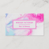 抽象芸術モダンピンクシックトレンディーカワイプロフェッショナル 名刺 (正面)