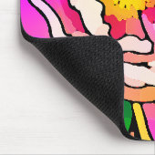 抽象芸術モダンピンクフラワー マウスパッド (コーナー)