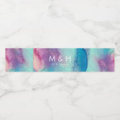 抽象芸術モダンピンクブルーグリーン水結婚色 ペットボトルラベル (シングルラベル)