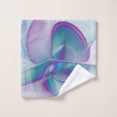 抽象芸術モダンピンクブルーターコイズフラクタルアート バスタオルセット (ウォッシュタオル)