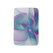 抽象芸術モダンピンクブルーターコイズフラクタルアート バスマット (正面縦)