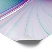 抽象芸術モダンピンクブルーターコイズフラクタルアート ポスター (コーナー)