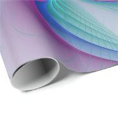 抽象芸術モダンピンクブルーターコイズフラクタルアート ラッピングペーパー (ロールコーナー)