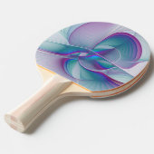 抽象芸術モダンピンクブルーターコイズフラクタルアート 卓球ラケット (正面アングル)