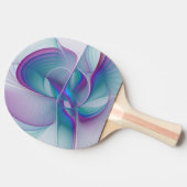 抽象芸術モダンピンクブルーターコイズフラクタルアート 卓球ラケット (横)