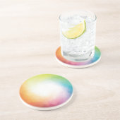 抽象芸術モダンピンクレッドブルーグリーンイエローカスタム コースター (側面)