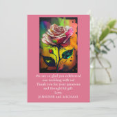 抽象芸術モダンピンクローズサンキューカード サンキューカード (スタンド正面)