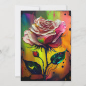 抽象芸術モダンピンクローズサンキューカード サンキューカード (裏面)