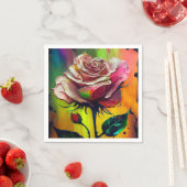 抽象芸術モダンピンクローズ結婚ズ スタンダードカクテルナプキン (インサイチュ)