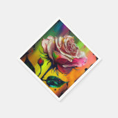 抽象芸術モダンピンクローズ結婚ズ スタンダードカクテルナプキン (角)