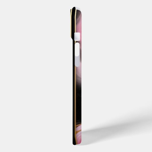 抽象芸術モダンピンク金ゴールド及びブラックインク大理石 Case-Mate iPhoneケース (裏面 / 左)