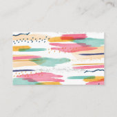 抽象芸術モダンピンク&ブルー水彩赤ちゃんシャワー エンクロージャーカード (裏面)