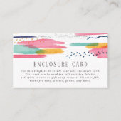 抽象芸術モダンピンク&ブルー水彩赤ちゃんシャワー エンクロージャーカード (正面)