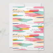 抽象芸術モダンピンク&ブルー水彩赤ちゃんシャワー 招待状 (裏面)