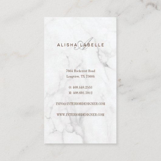 抽象芸術モダンピンク、白の大理石と木目 名刺 (裏面)