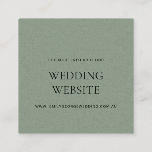 抽象芸術モダンピーチグリーンアー結婚トWEB スクエア名刺 (裏面)