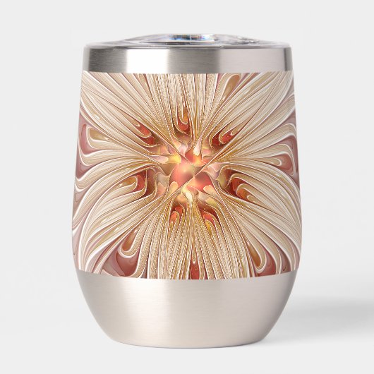 抽象芸術モダンピーチパステルフラワーフラクタルアート (正面)