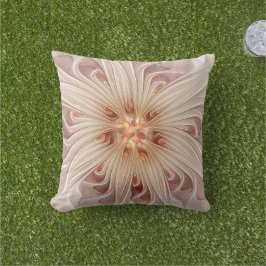 抽象芸術モダンピーチパステルフラワーフラクタルアート アウトドアクッション