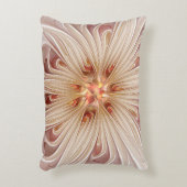 抽象芸術モダンピーチパステルフラワーフラクタルアート アクセントクッション (正面(垂直))