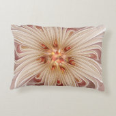 抽象芸術モダンピーチパステルフラワーフラクタルアート アクセントクッション (裏面)