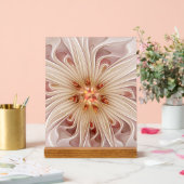 抽象芸術モダンピーチパステルフラワーフラクタルアート アクリルサイン (ウェディング)