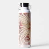 抽象芸術モダンピーチパステルフラワーフラクタルアート ウォーターボトル (正面)