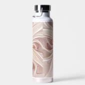 抽象芸術モダンピーチパステルフラワーフラクタルアート ウォーターボトル (右面)